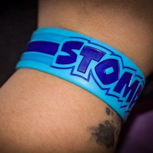 Stomp Out Bullying blue silicon bracelet